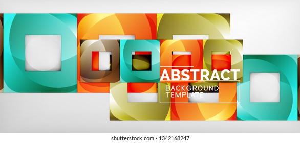 Square background, abstract squares on grey, business or techno template. Vector illustration