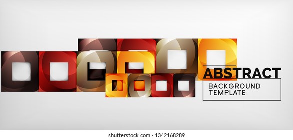 Square background, abstract squares on grey, business or techno template. Vector illustration