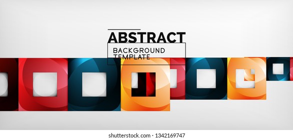 Square background, abstract squares on grey, business or techno template. Vector illustration