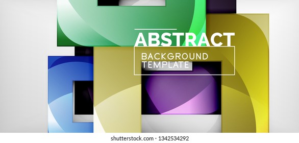 Fondo cuadrado, cuadrados abstractos sobre plantilla gris, empresarial o tecno. Ilustración del vector