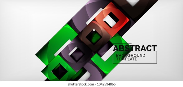 Fondo cuadrado, cuadrados abstractos sobre plantilla gris, empresarial o tecno. Ilustración del vector