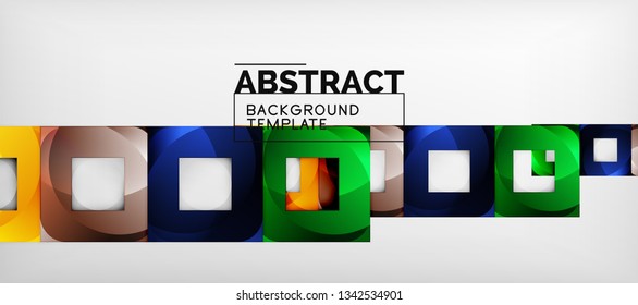 Square background, abstract squares on grey, business or techno template. Vector illustration