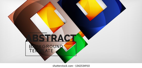 Fondo cuadrado, cuadrados abstractos sobre plantilla gris, empresarial o tecno. Ilustración del vector