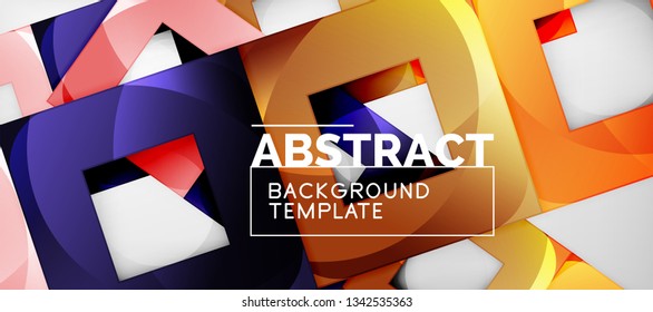 Square background, abstract squares on grey, business or techno template. Vector illustration