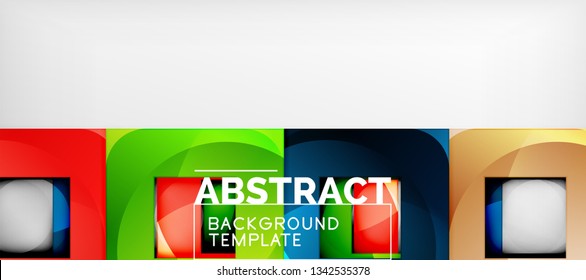 Square background, abstract squares on grey, business or techno template. Vector illustration