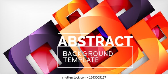 Square background, abstract squares on grey, business or techno template. Vector illustration