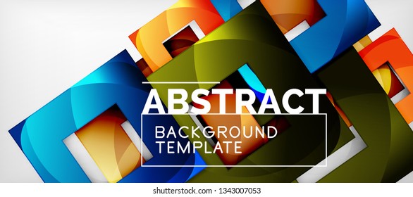 Square background, abstract squares on grey, business or techno template. Vector illustration