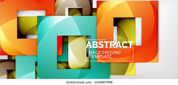 Fondo cuadrado, cuadrados abstractos sobre plantilla gris, empresarial o tecno. Ilustración del vector