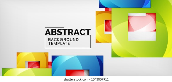 Square background, abstract squares on grey, business or techno template. Vector illustration