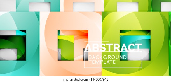 Square background, abstract squares on grey, business or techno template. Vector illustration