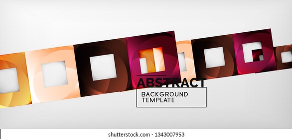 Square background, abstract squares on grey, business or techno template. Vector illustration