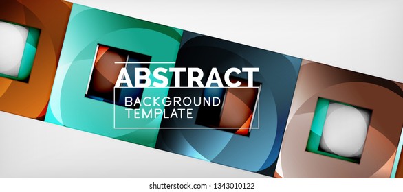 Viereckiger Hintergrund, abstrakte Quadrate auf Grau, Geschäfts- oder Techno-Vorlage. Vektorgrafik
