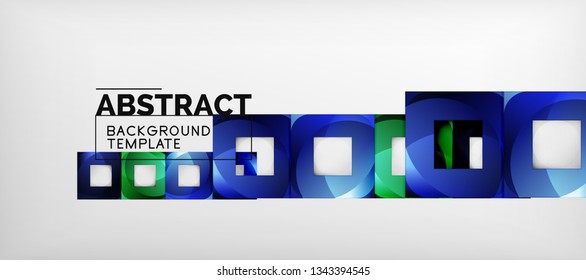 Square background, abstract squares on grey, business or techno template. Vector illustration