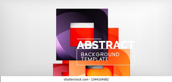 Square background, abstract squares on grey, business or techno template. Vector illustration