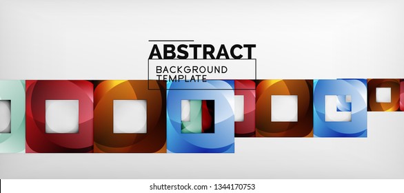 Square background, abstract squares on grey, business or techno template. Vector illustration