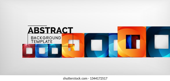 Square background, abstract squares on grey, business or techno template. Vector illustration