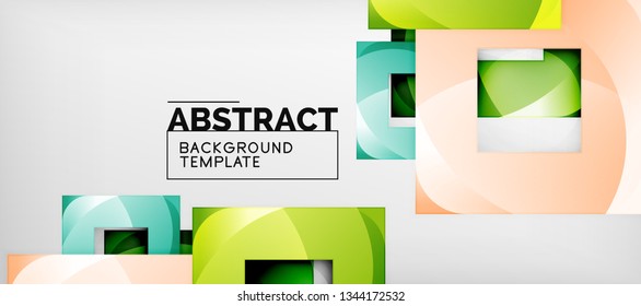 Fundo quadrado, quadrados abstratos em cinza, modelo de negócios ou techno. Ilustração vetorial