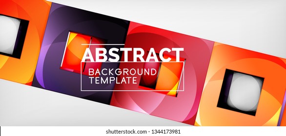 Square background, abstract squares on grey, business or techno template. Vector illustration