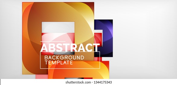Square background, abstract squares on grey, business or techno template. Vector illustration