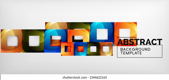 Square background, abstract squares on grey, business or techno template. Vector illustration