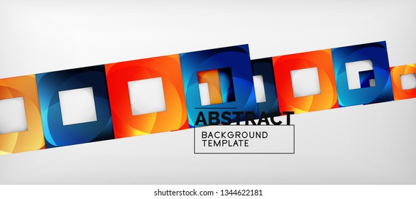 Square background, abstract squares on grey, business or techno template. Vector illustration