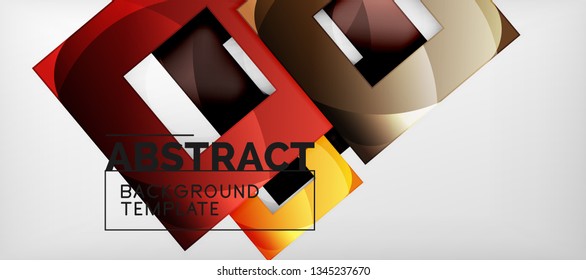 Square background, abstract squares on grey, business or techno template. Vector illustration