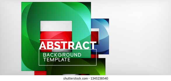 Square background, abstract squares on grey, business or techno template. Vector illustration