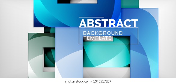 Square background, abstract squares on grey, business or techno template. Vector illustration