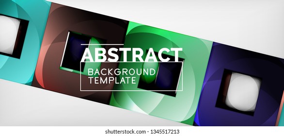 Square background, abstract squares on grey, business or techno template. Vector illustration