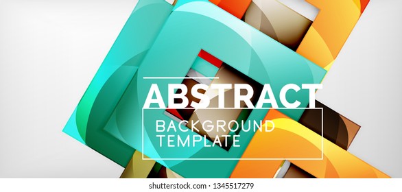 Square background, abstract squares on grey, business or techno template. Vector illustration