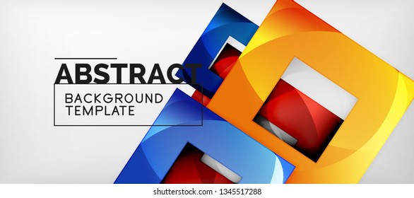 Viereckiger Hintergrund, abstrakte Quadrate auf Grau, Geschäfts- oder Techno-Vorlage. Vektorgrafik
