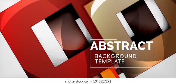 Square background, abstract squares on grey, business or techno template. Vector illustration