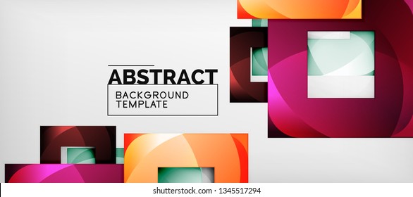 Square background, abstract squares on grey, business or techno template. Vector illustration