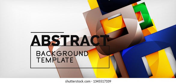 Square background, abstract squares on grey, business or techno template. Vector illustration
