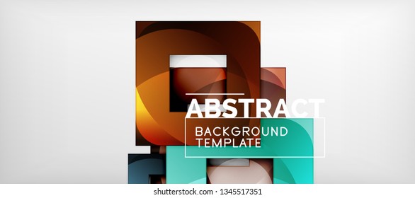 Square background, abstract squares on grey, business or techno template. Vector illustration