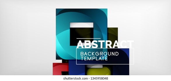 Square background, abstract squares on grey, business or techno template. Vector illustration