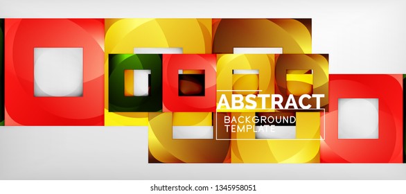 Square background, abstract squares on grey, business or techno template. Vector illustration