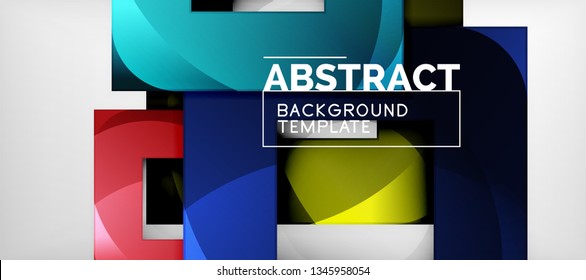Fundo quadrado, quadrados abstratos em cinza, modelo de negócios ou techno. Ilustração vetorial