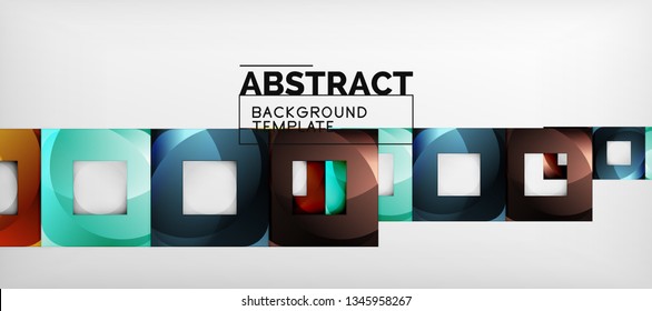 Square background, abstract squares on grey, business or techno template. Vector illustration