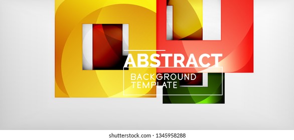 Fondo cuadrado, cuadrados abstractos sobre plantilla gris, empresarial o tecno. Ilustración del vector