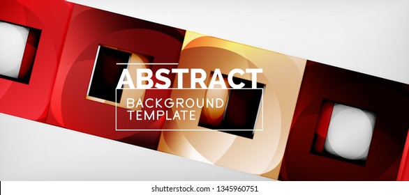 Square background, abstract squares on grey, business or techno template. Vector illustration