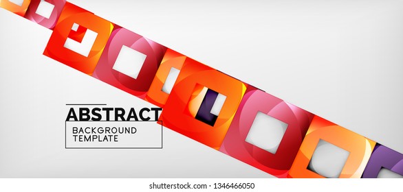 Square background, abstract squares on grey, business or techno template. Vector illustration