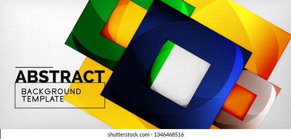 Square background, abstract squares on grey, business or techno template. Vector illustration