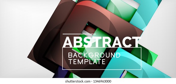 Square background, abstract squares on grey, business or techno template. Vector illustration