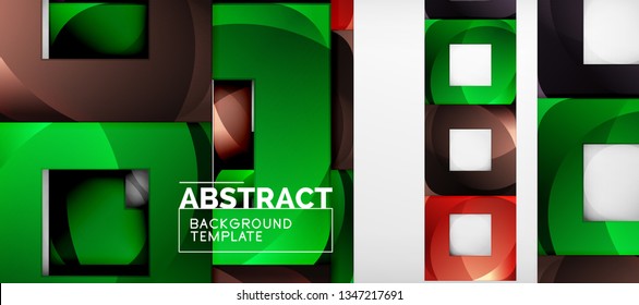 Square background, abstract squares on grey, business or techno template. Vector illustration