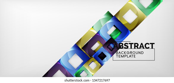 Fondo cuadrado, cuadrados abstractos sobre plantilla gris, empresarial o tecno. Ilustración del vector