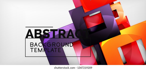 Square background, abstract squares on grey, business or techno template. Vector illustration