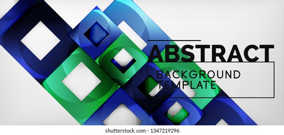 Square background, abstract squares on grey, business or techno template. Vector illustration