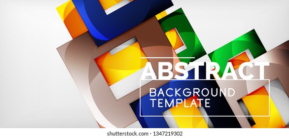 Viereckiger Hintergrund, abstrakte Quadrate auf Grau, Geschäfts- oder Techno-Vorlage. Vektorgrafik