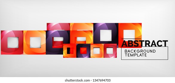 Fondo cuadrado, cuadrados abstractos sobre plantilla gris, empresarial o tecno. Ilustración del vector